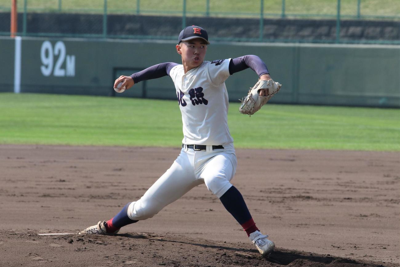 1失点で完投した上川（撮影・石井翔太）