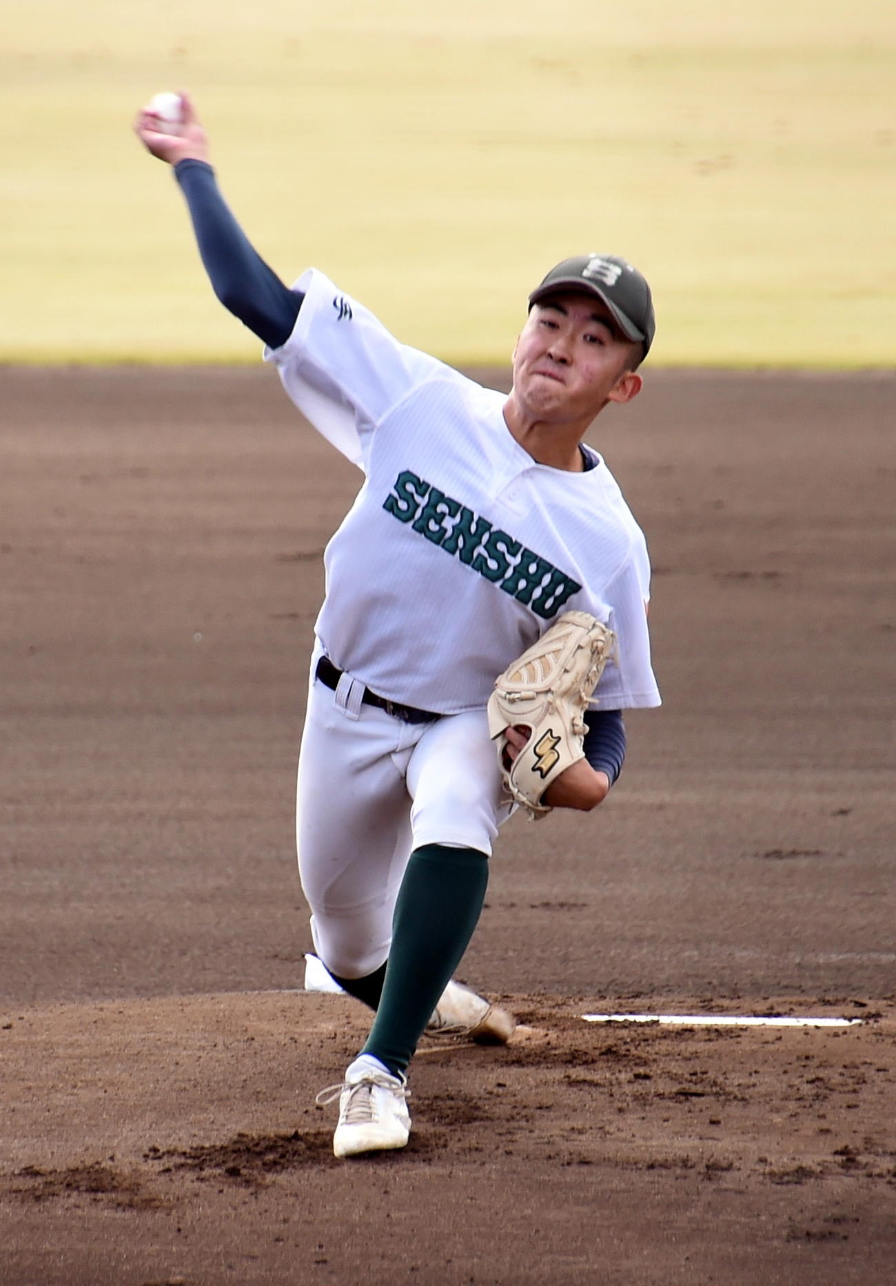 山形中央対専大北上　先発した専大北上・板垣（撮影・山田愛斗）