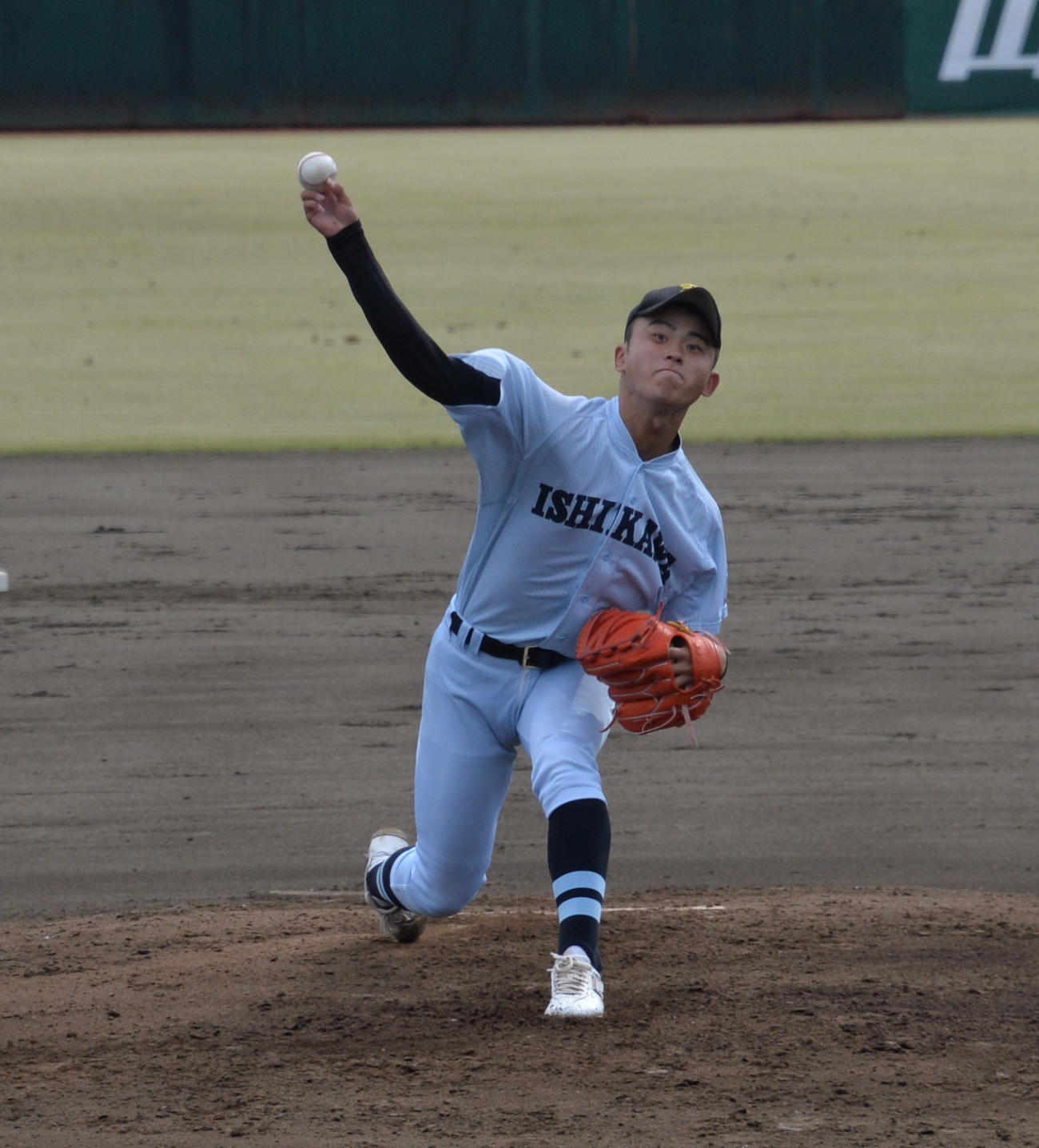 学法石川対能代松陽　学法石川の先発は伊藤奨（撮影・濱本神威）