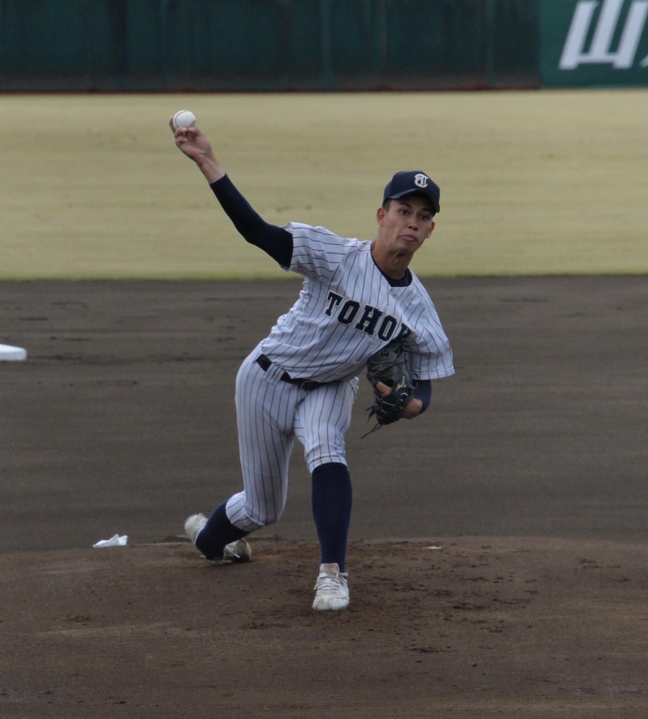 山形中央対東北　東北の先発はハッブス（撮影・濱本神威）