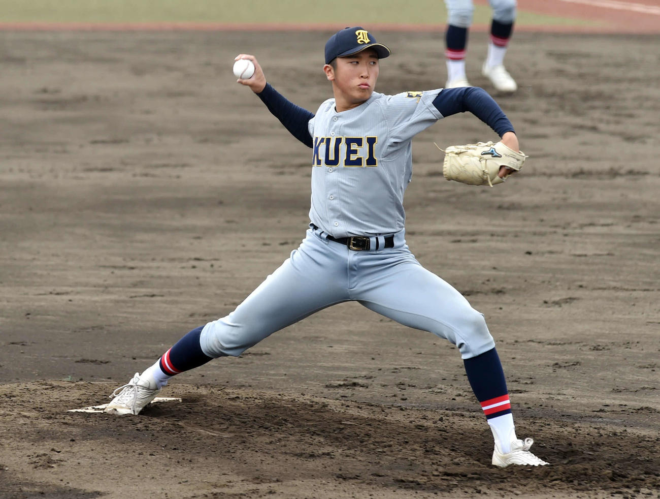 鶴岡東対仙台育英　2安打完封した仙台育英・湯田（撮影・相沢孔志）
