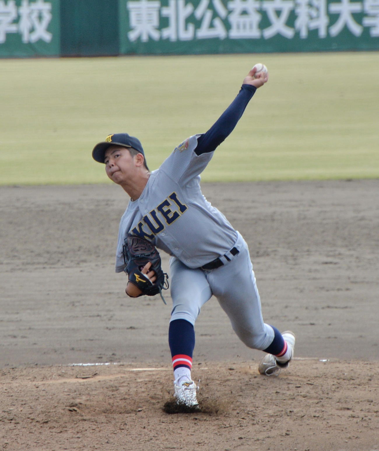 仙台育英対東北　仙台育英の2番手は田中（撮影・濱本神威）
