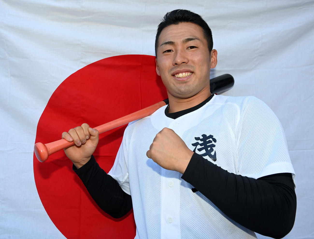 プロで日本を代表する選手を目指す高松商・浅野（撮影・前岡正明）