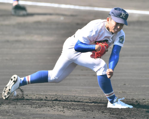 履正社対瀬田工　履正社先発の増田（撮影・清水貴仁）