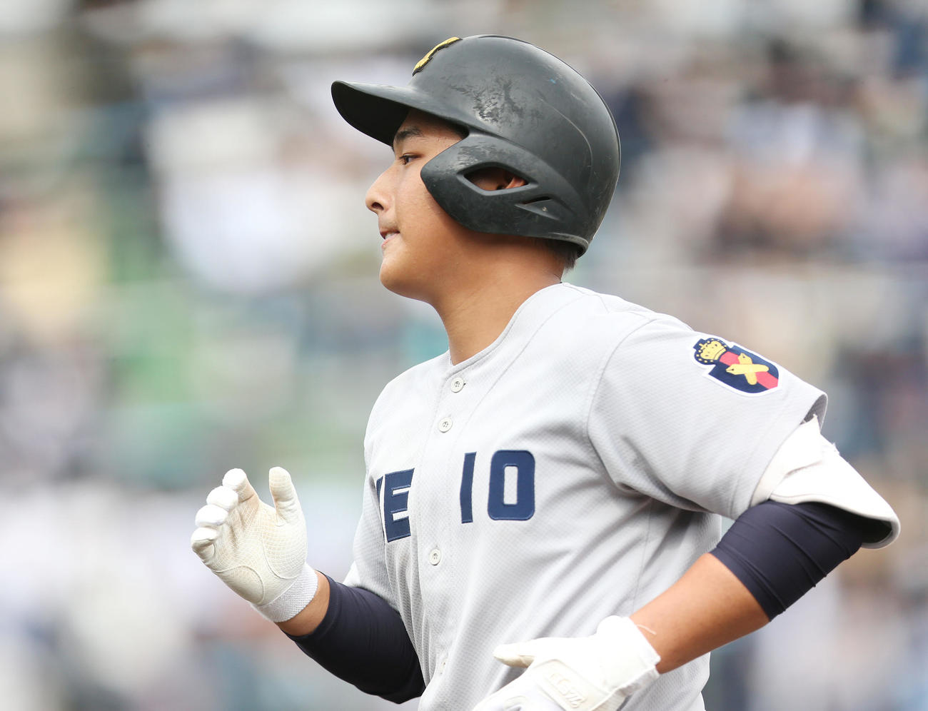 常磐大高対慶応　2回裏慶応1死、遊飛になり悔しさをにじます清原（撮影・宮地輝）