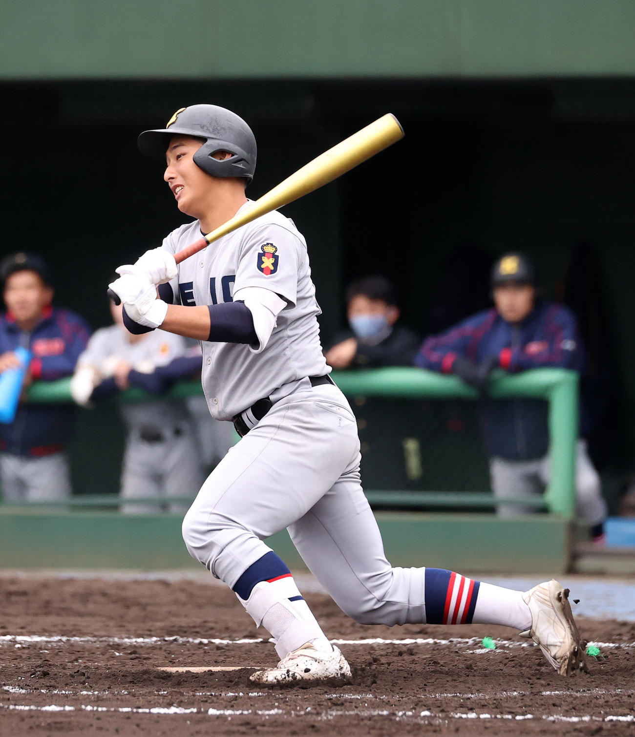 慶応対昌平　3回表慶応無死、清原は三ゴロ（撮影・鈴木正人）