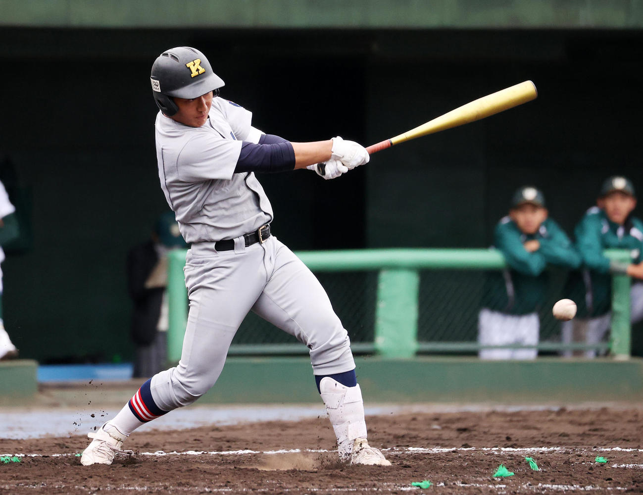 慶応対昌平　5回表慶応無死、清原は三ゴロ（撮影・鈴木正人）