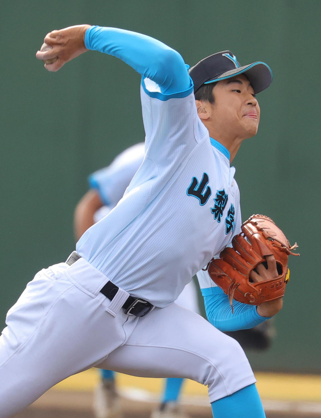 山梨学院対専大松戸　山梨学院先発の林（撮影・野上伸悟）