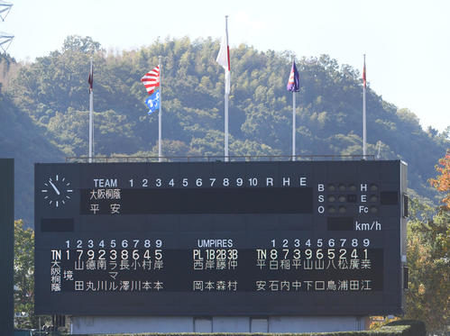 大阪桐蔭対龍谷大平安　両校スタメン（撮影・滝沢美穂子）