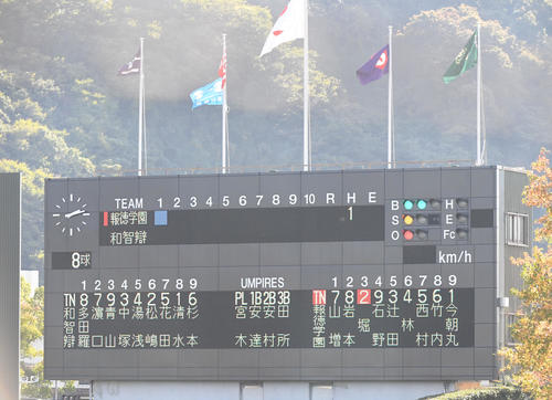 報徳学園対智弁和歌山　両校スタメン（撮影・滝沢美穂子）