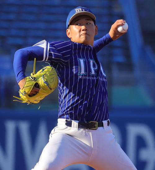 国際武道大対環太平洋大　環太平洋大先発の徳山（撮影・野上伸悟）