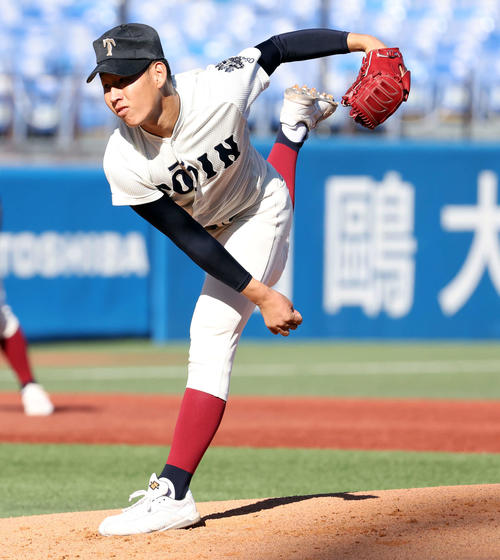 大阪桐蔭対広陵　大阪桐蔭先発の南恒（撮影・浅見桂子）