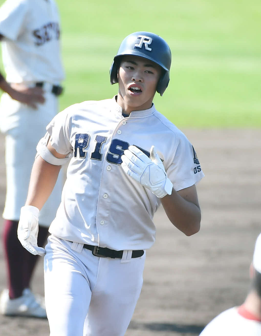 秋季近畿大会の1回戦で本塁打を放った履正社・西稜太（2022年10月23日撮影）