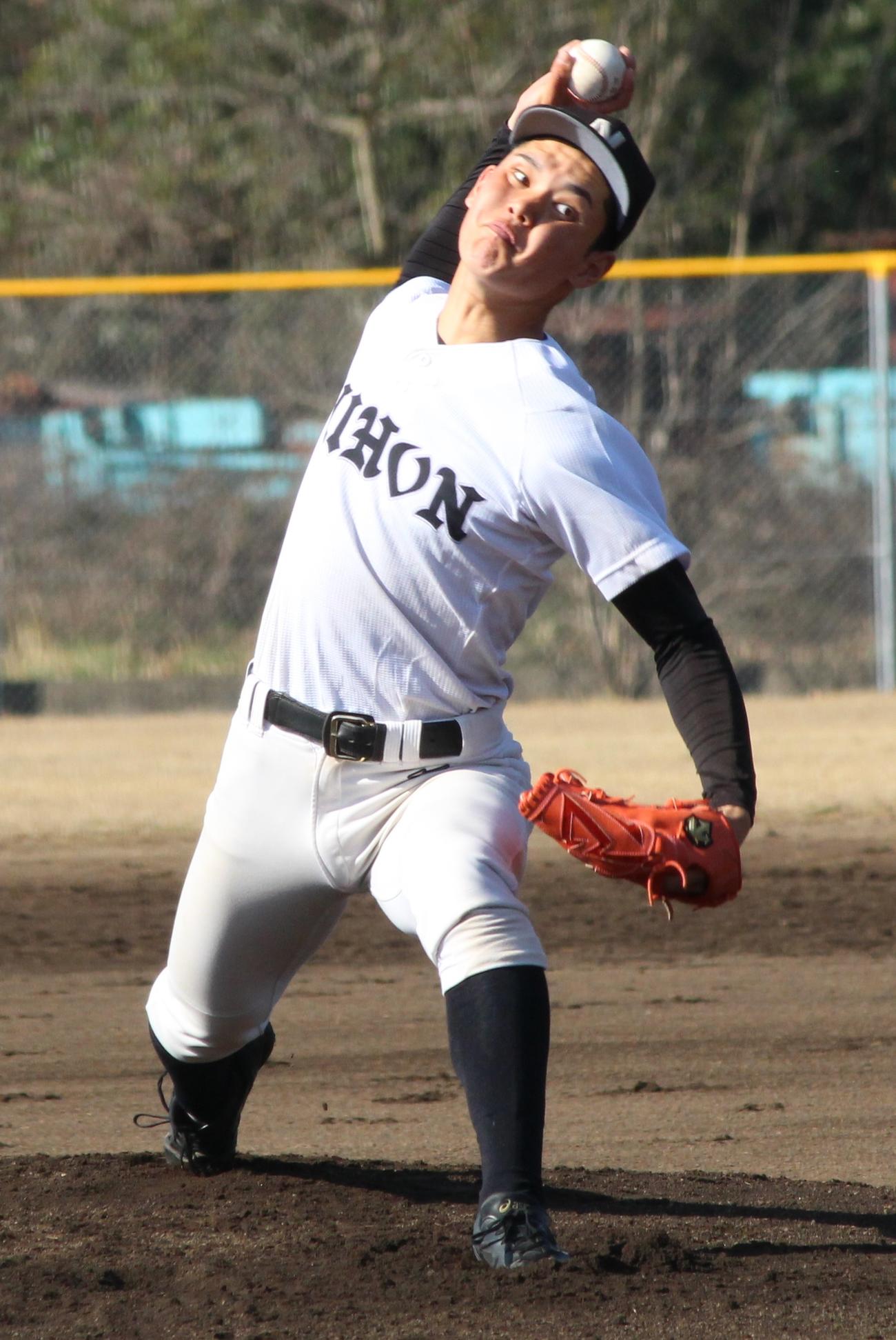 長崎日大対筑陽学園　6回2失点の長崎日大・西尾海純投手（撮影・菊川光一）