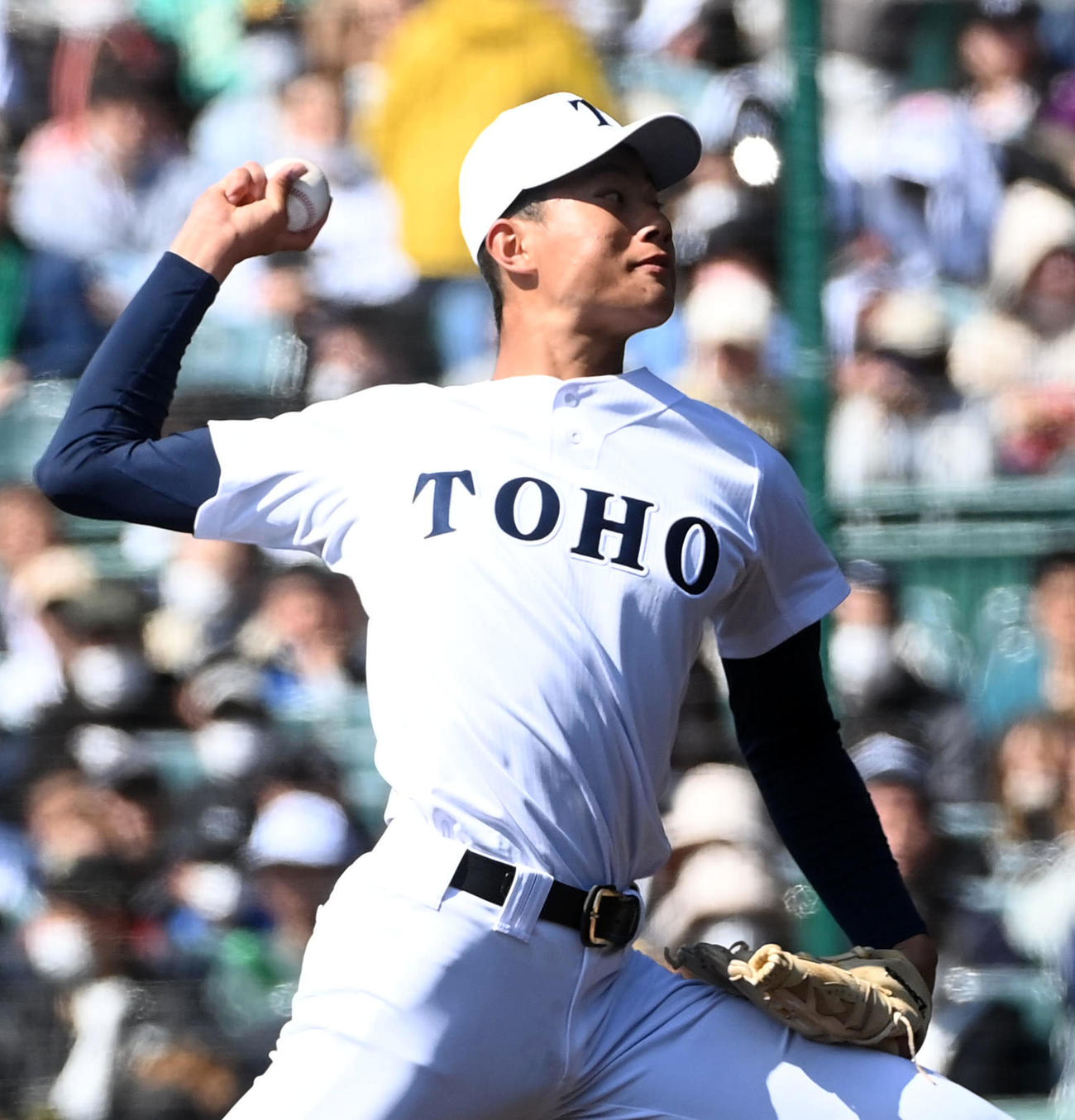東邦対鳥取城北　東邦2番手の山北（撮影・前岡正明）