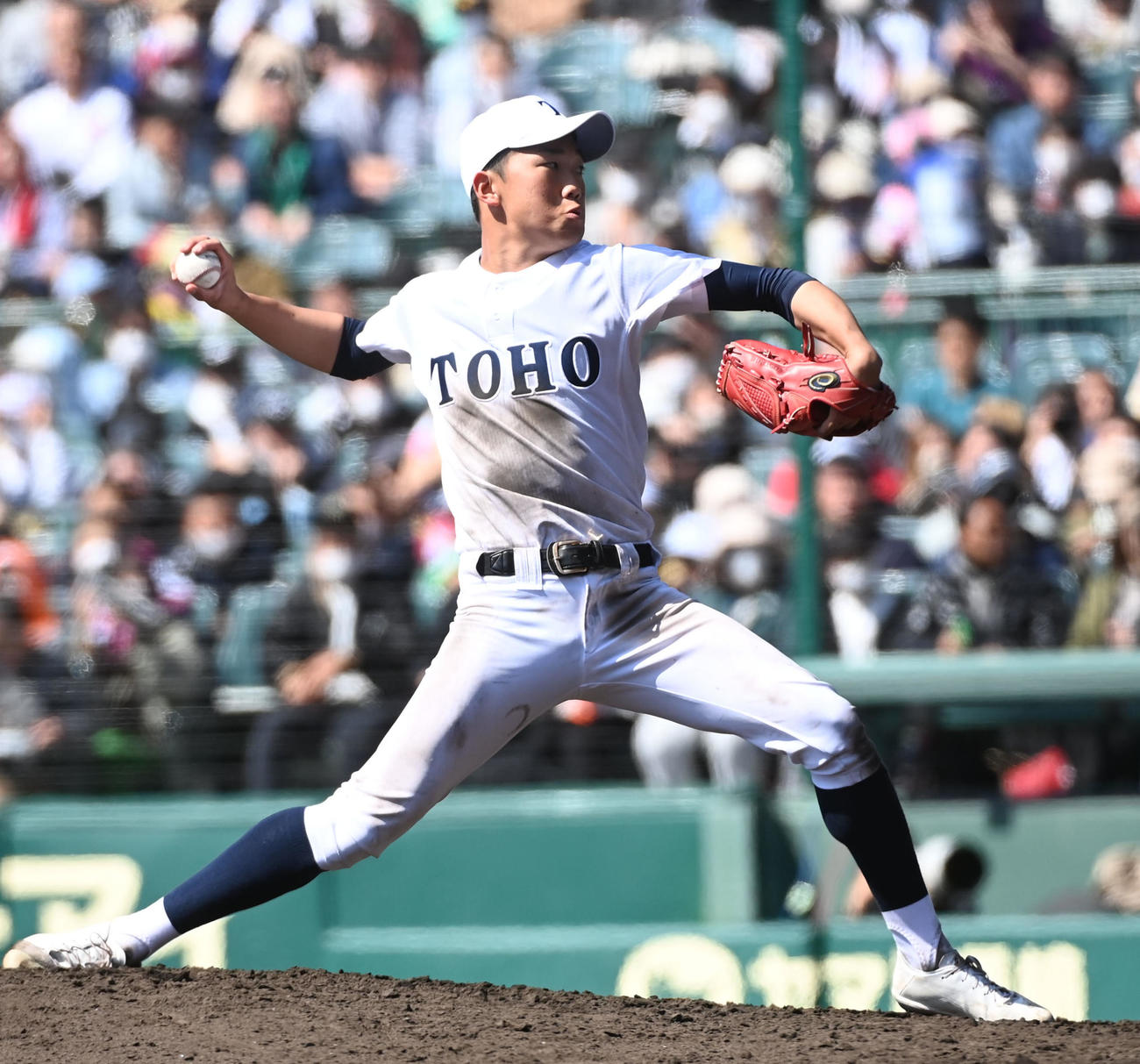 東邦対鳥取城北　東邦3番手の岡本（撮影・前岡正明）