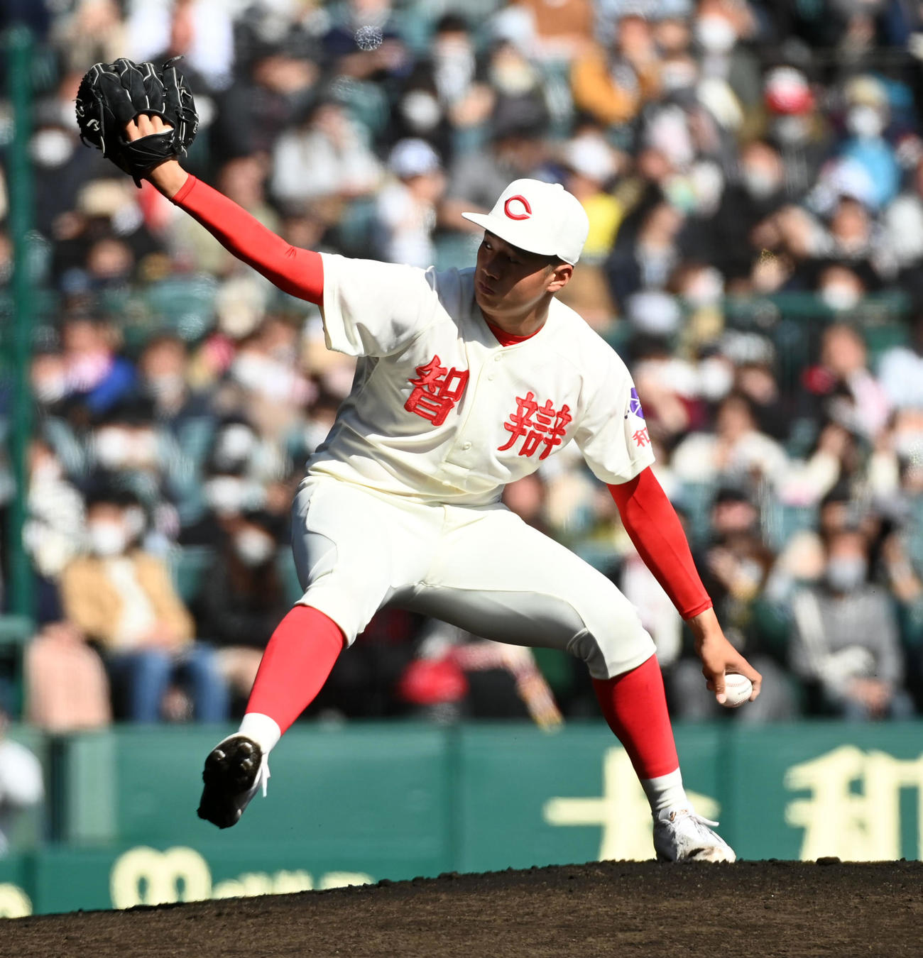 英明対智弁和歌山　智弁和歌山先発の吉川（撮影・前岡正明）