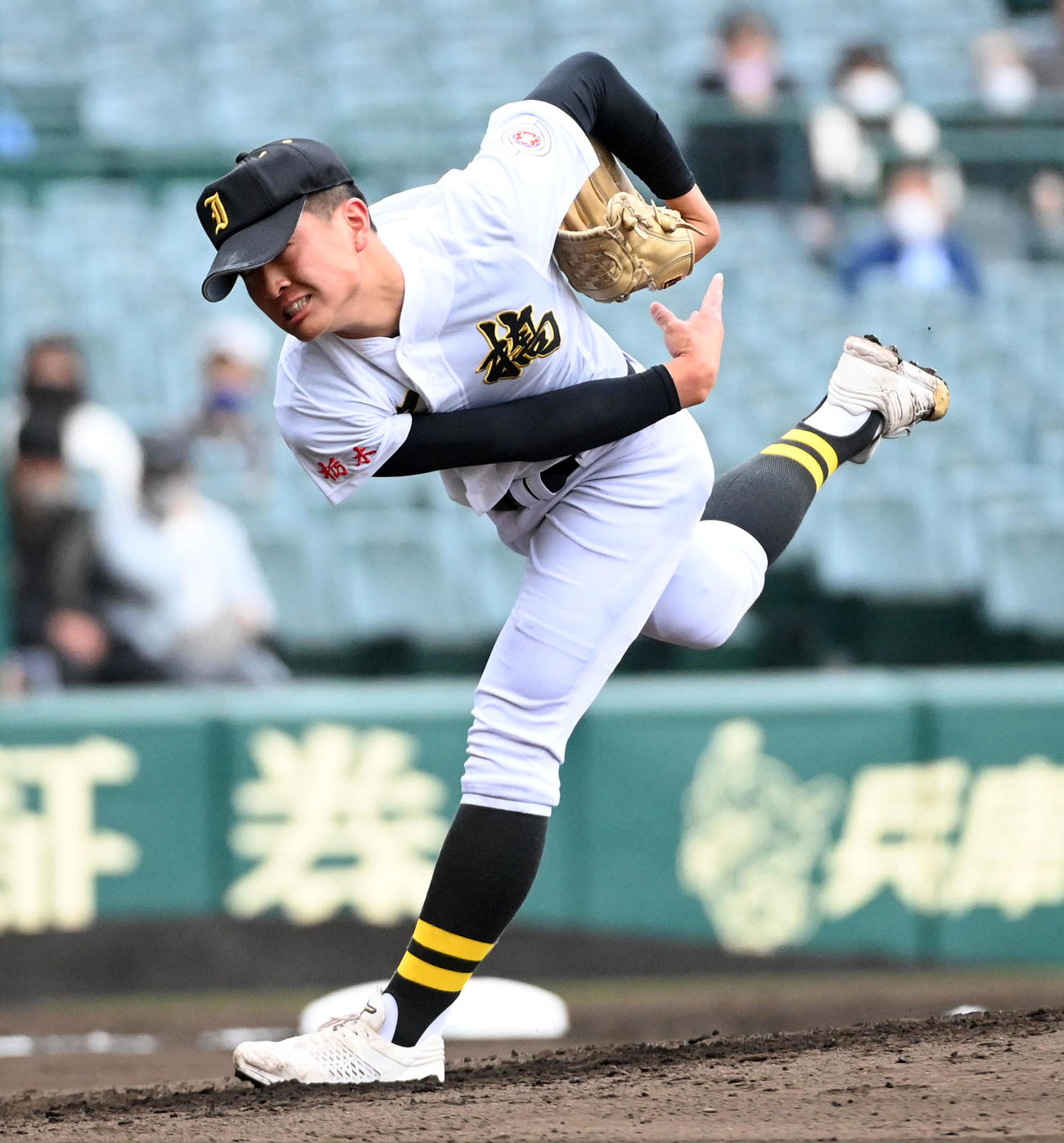 能代松陽対石橋　石橋先発の入江（撮影・前岡正明）