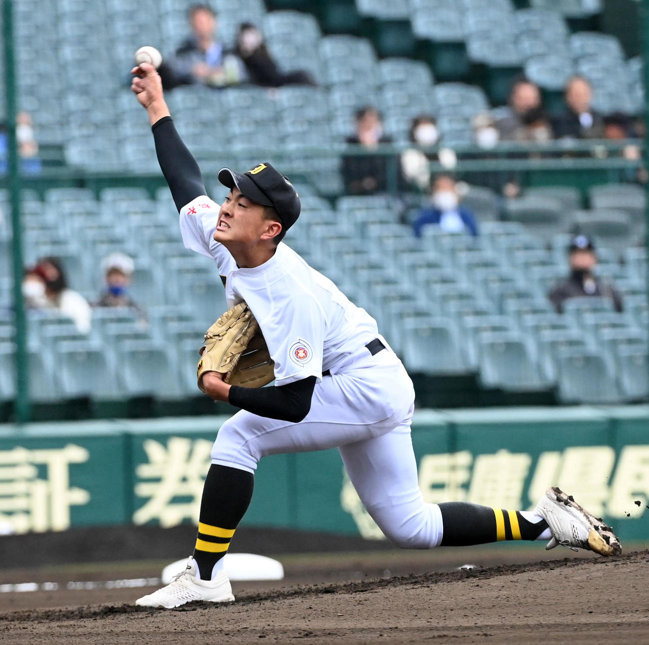 能代松陽対石橋　石橋先発の入江（撮影・前岡正明）