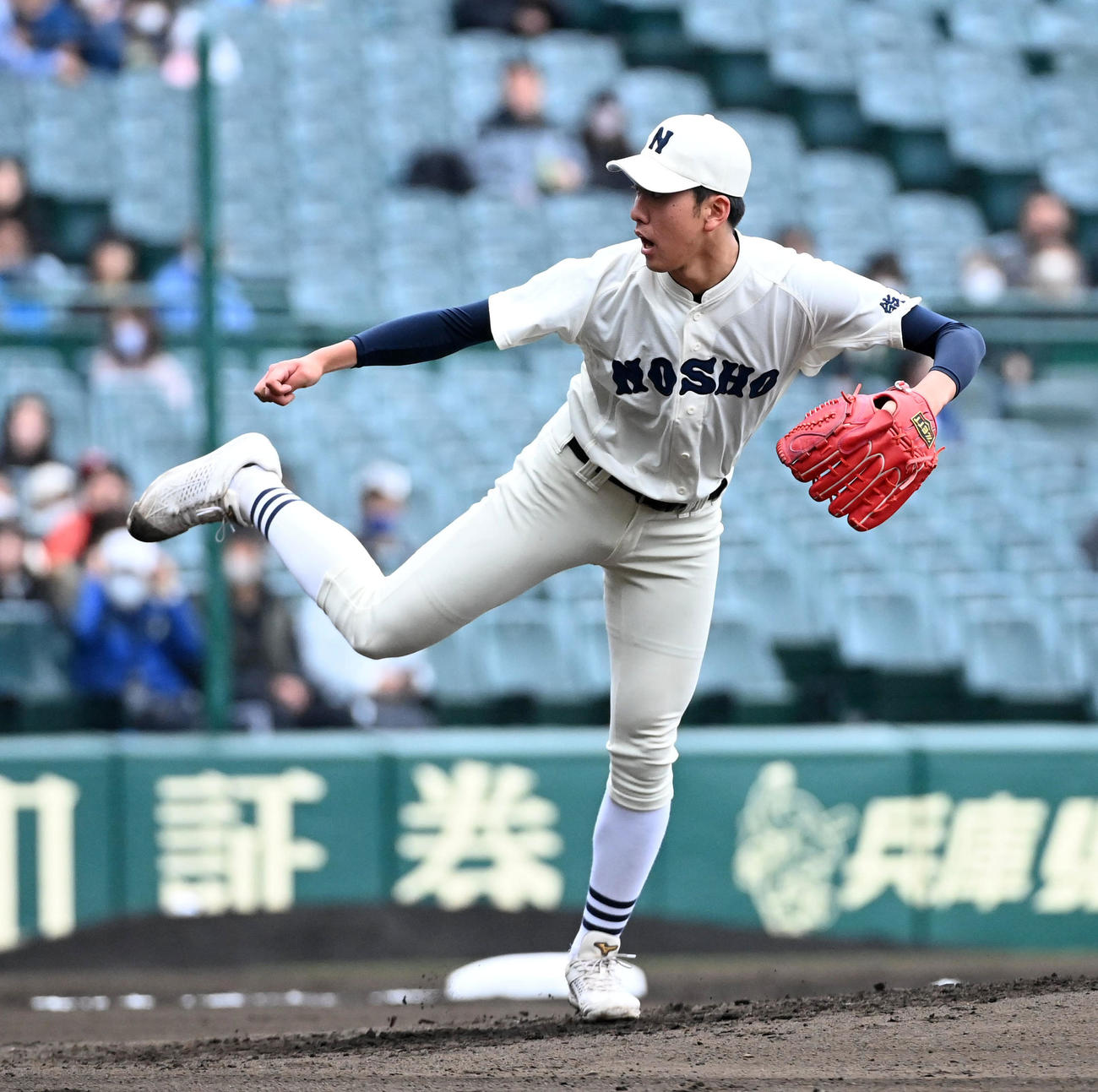 能代松陽対石橋　能代松陽先発の森岡（撮影・前岡正明）