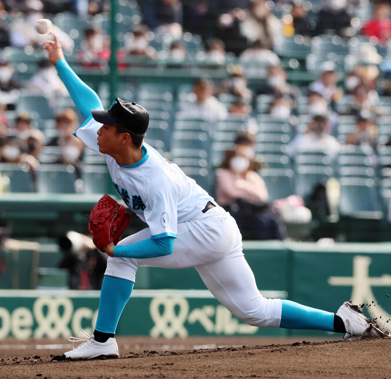 光対山梨学院　光戦に先発する林（撮影・加藤哉）