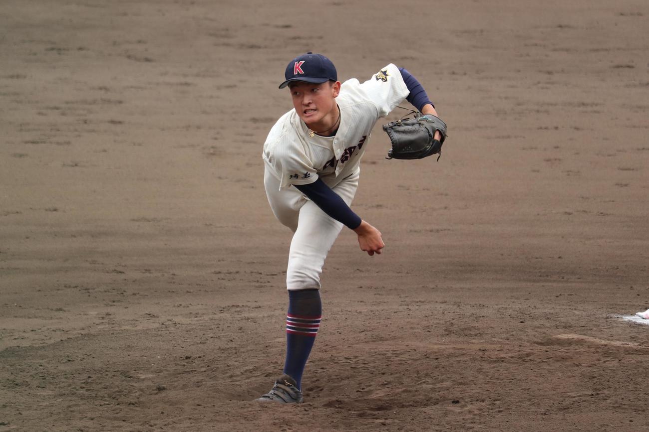 春日部東－聖望学園　9回を投げ6安打3失点と好投した春日部東・一郎丸（撮影・保坂淑子）