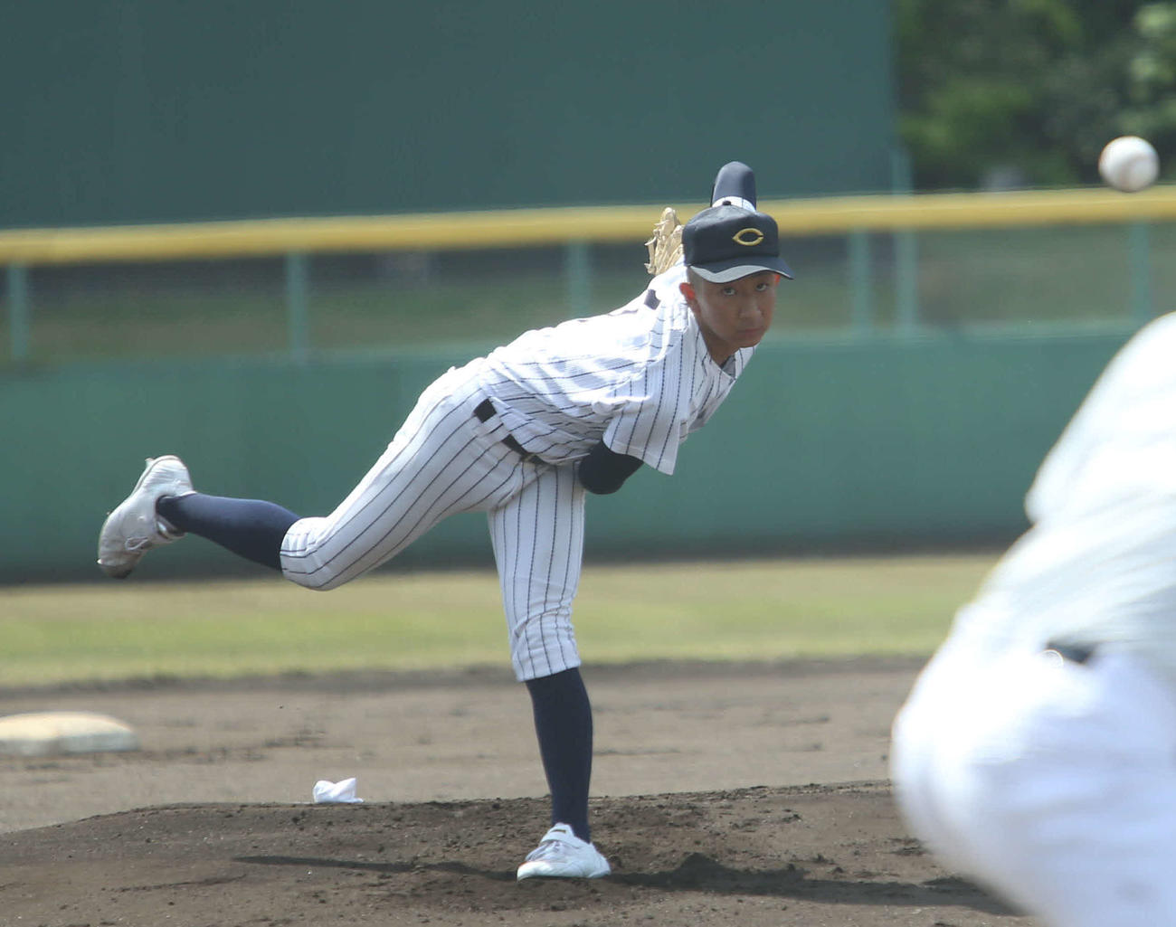 5回参考ながらノーヒットノーランを達成した新発田中央・野口