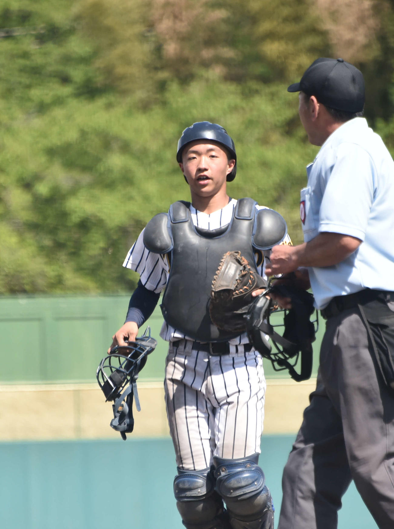 帝京長岡・有馬はデビュー戦で捕手としても落ち着いてプレー