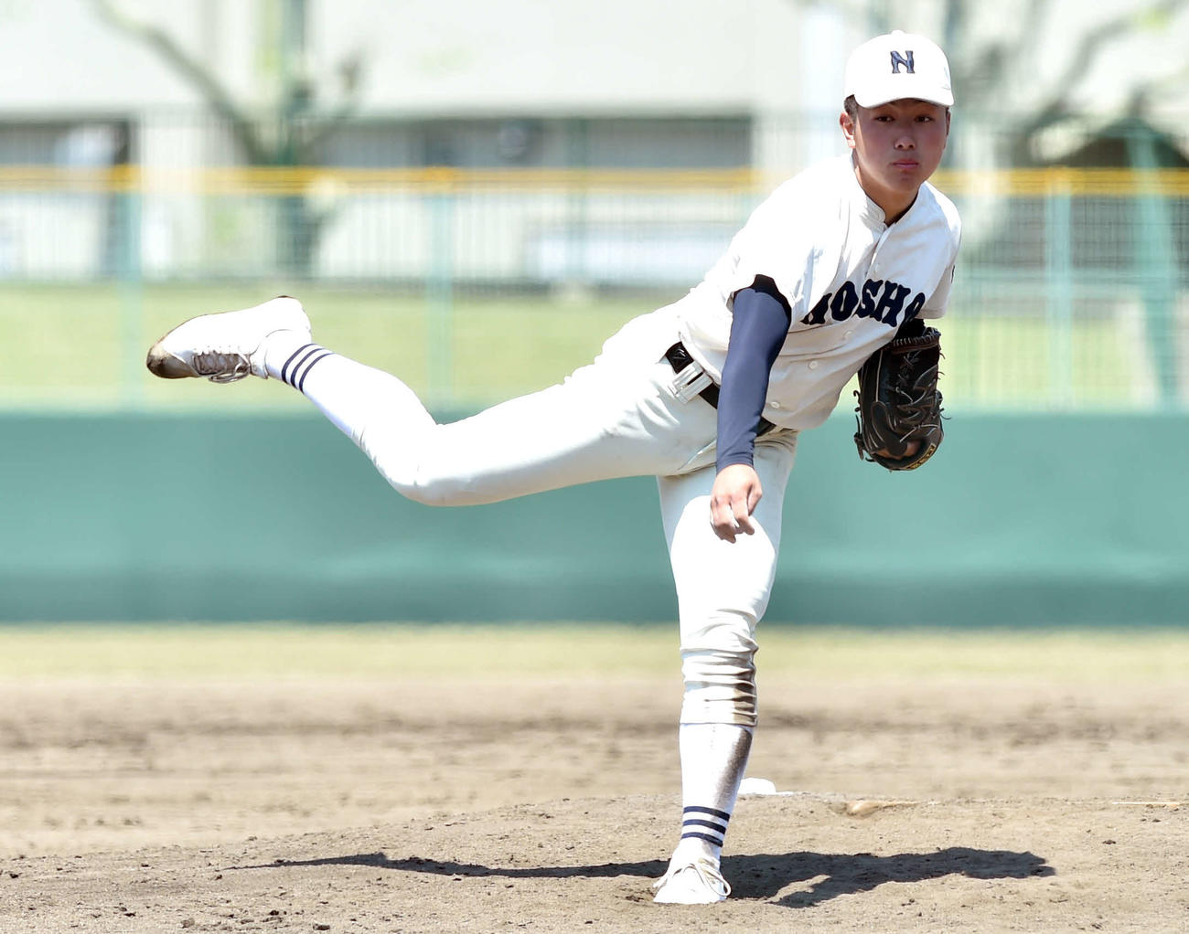 能代松陽対花輪　1失点完投した能代松陽・斎藤舜（撮影・相沢孔志）