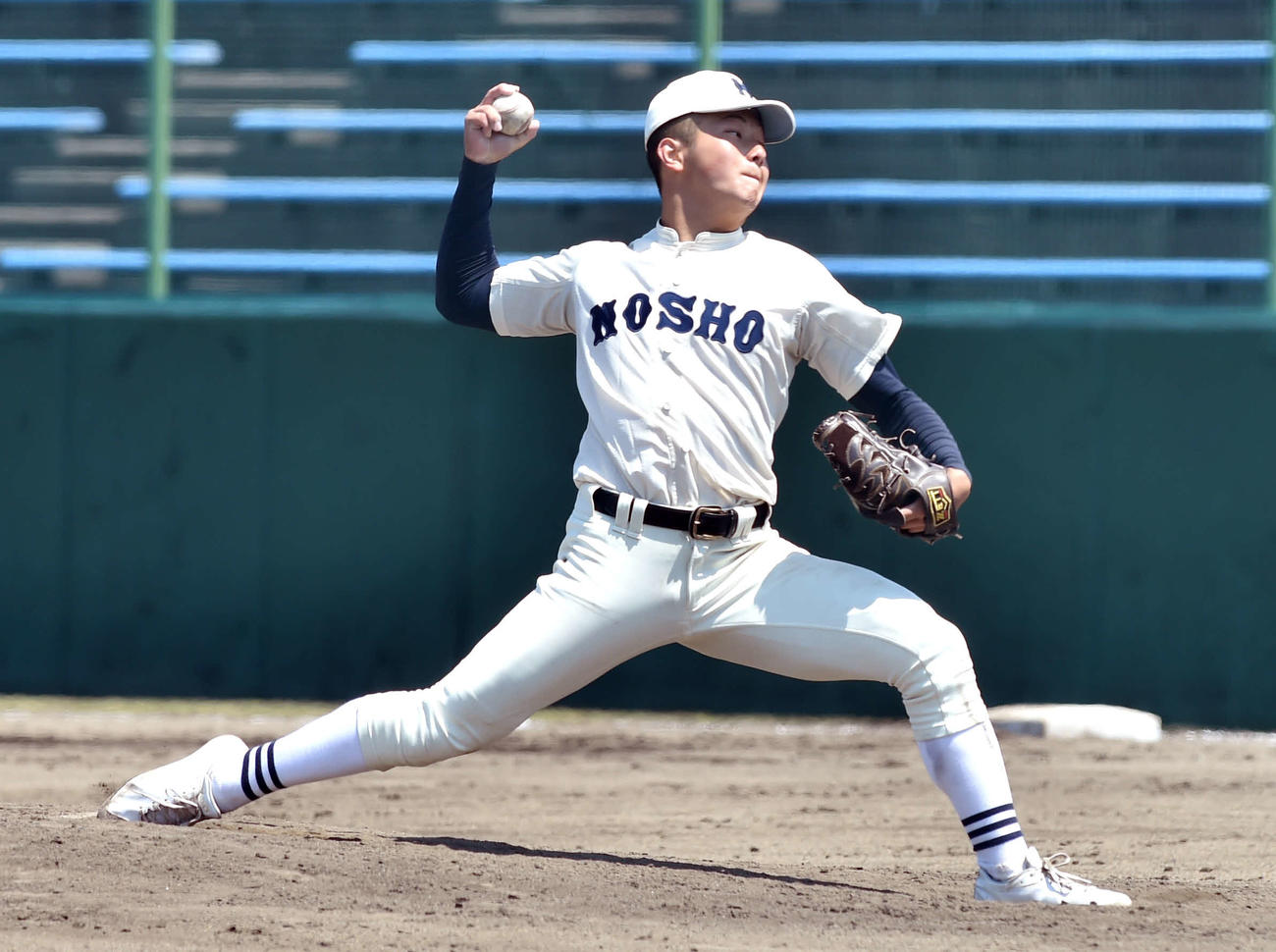 能代松陽対花輪　1失点完投した能代松陽・斎藤舜（撮影・相沢孔志）