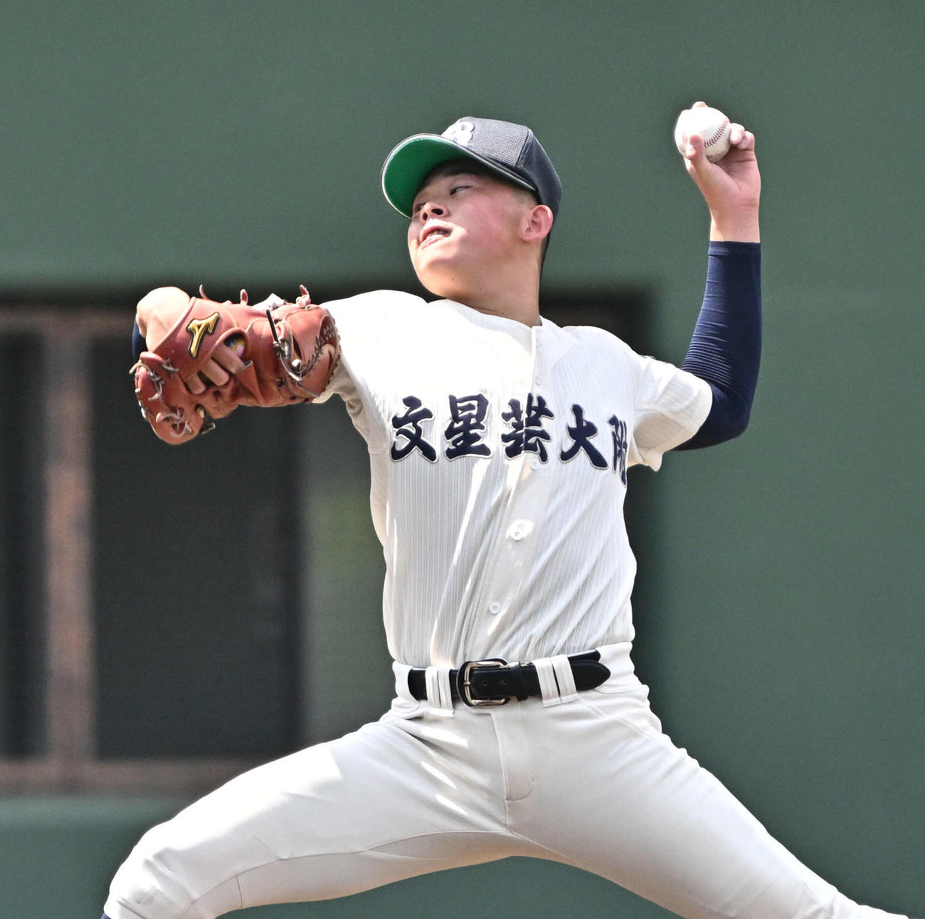 文星芸大付対昌平　文星芸大付先発の渋谷（撮影・滝沢徹郎）
