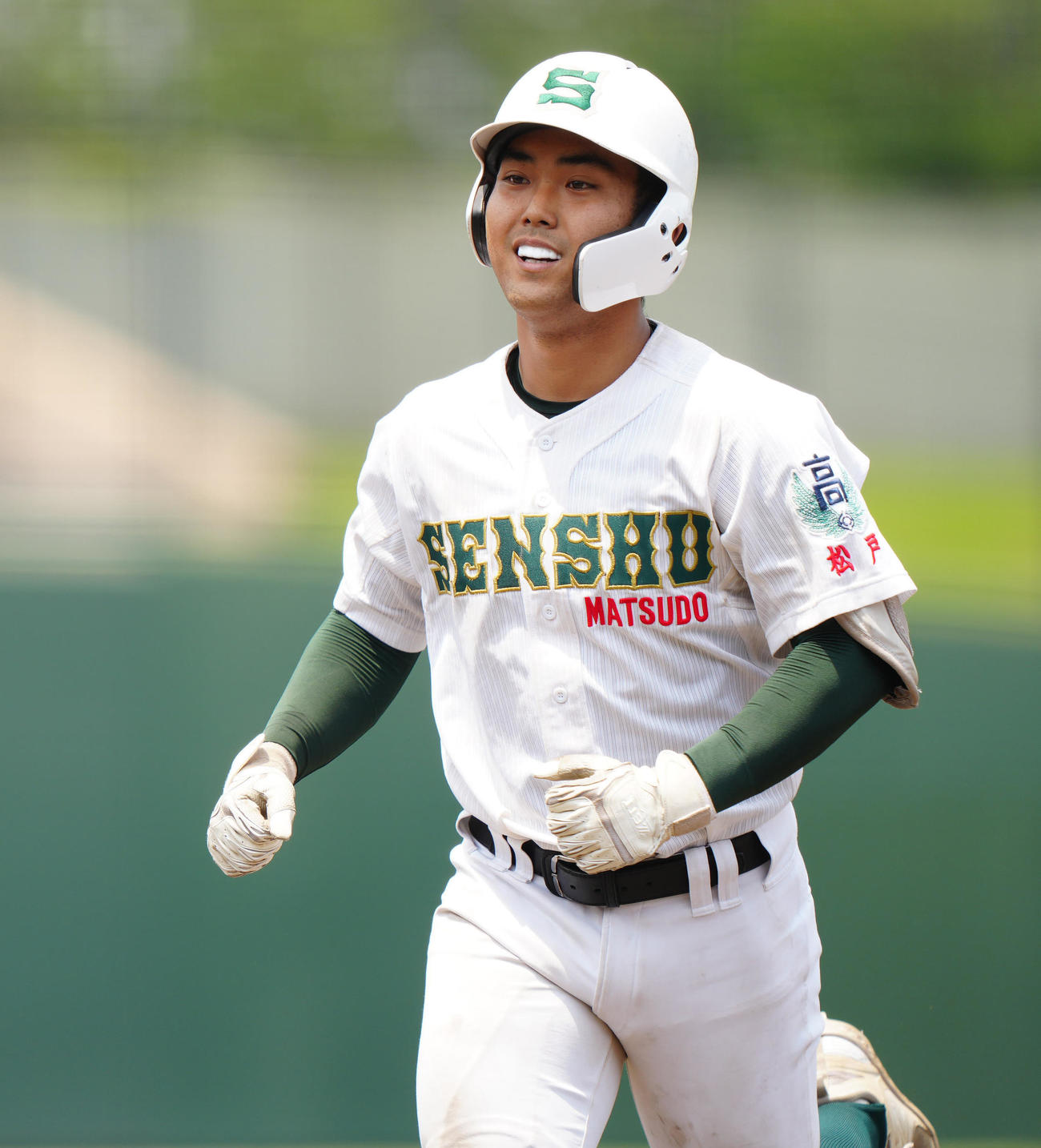 専大松戸対相洋　8回表専大松戸無死三塁、犠飛を放った吉田（撮影・江口和貴）