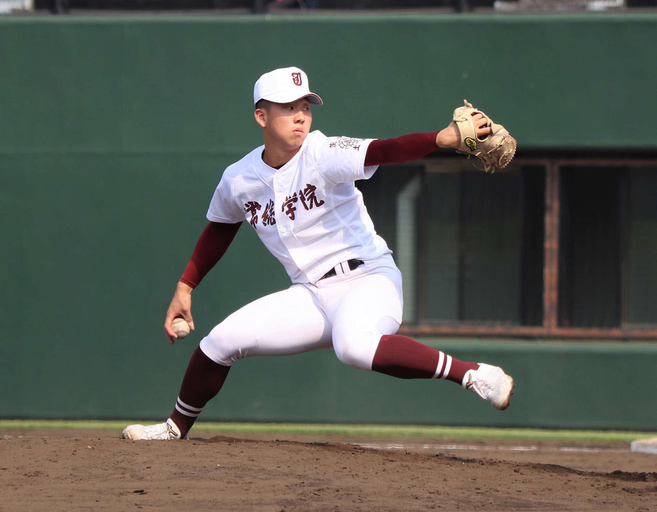 明和県央対常総学院　7回からリリーフし140キロを越える速球で試合を締めた常総学院の小林＝2023年5月22日＝（撮影・黒須亮）