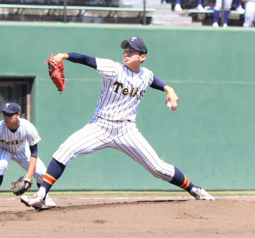 帝京対高崎健康福祉大　帝京先発の安藤＝（撮影・黒須亮）
