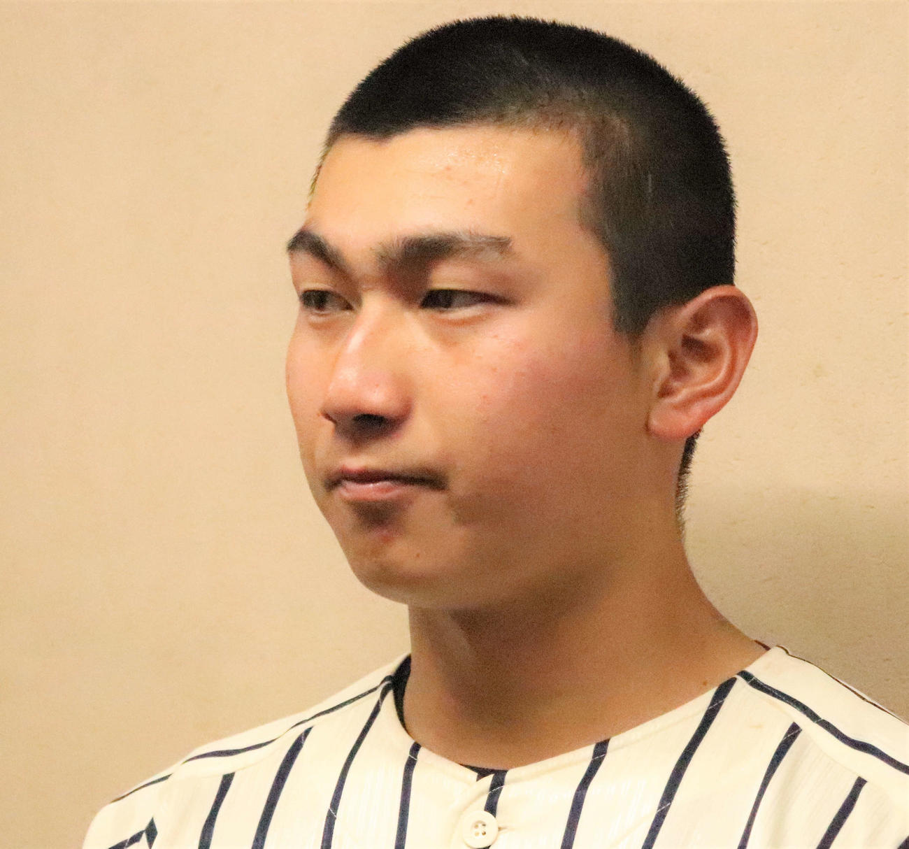 帝京対高崎健康福祉大　試合には敗れたが、8回途中無失点と好投した帝京・安藤（撮影・黒須亮）