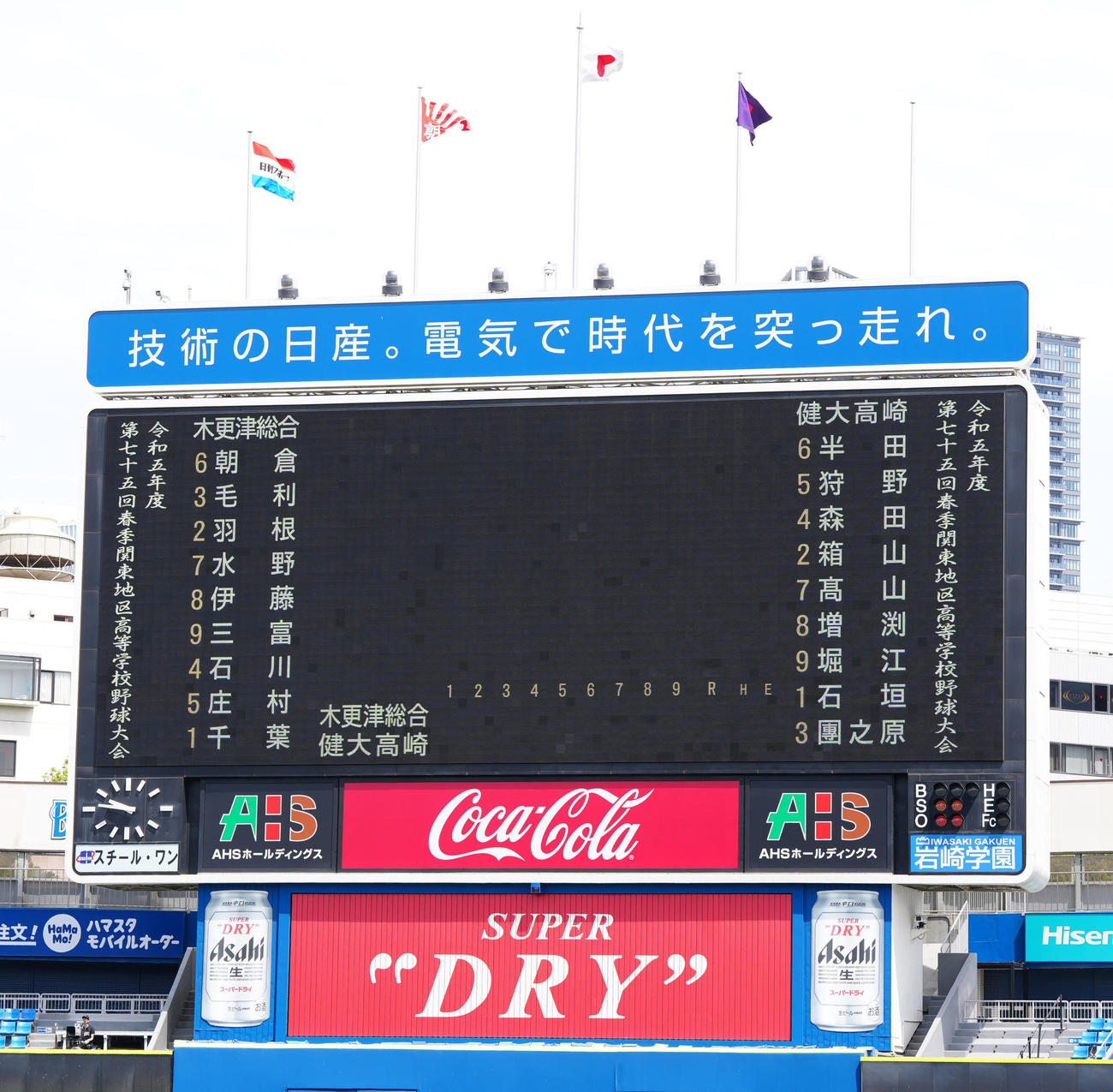 木更津総合－高崎健康福祉大高崎戦の先発メンバー（撮影・江口和貴）