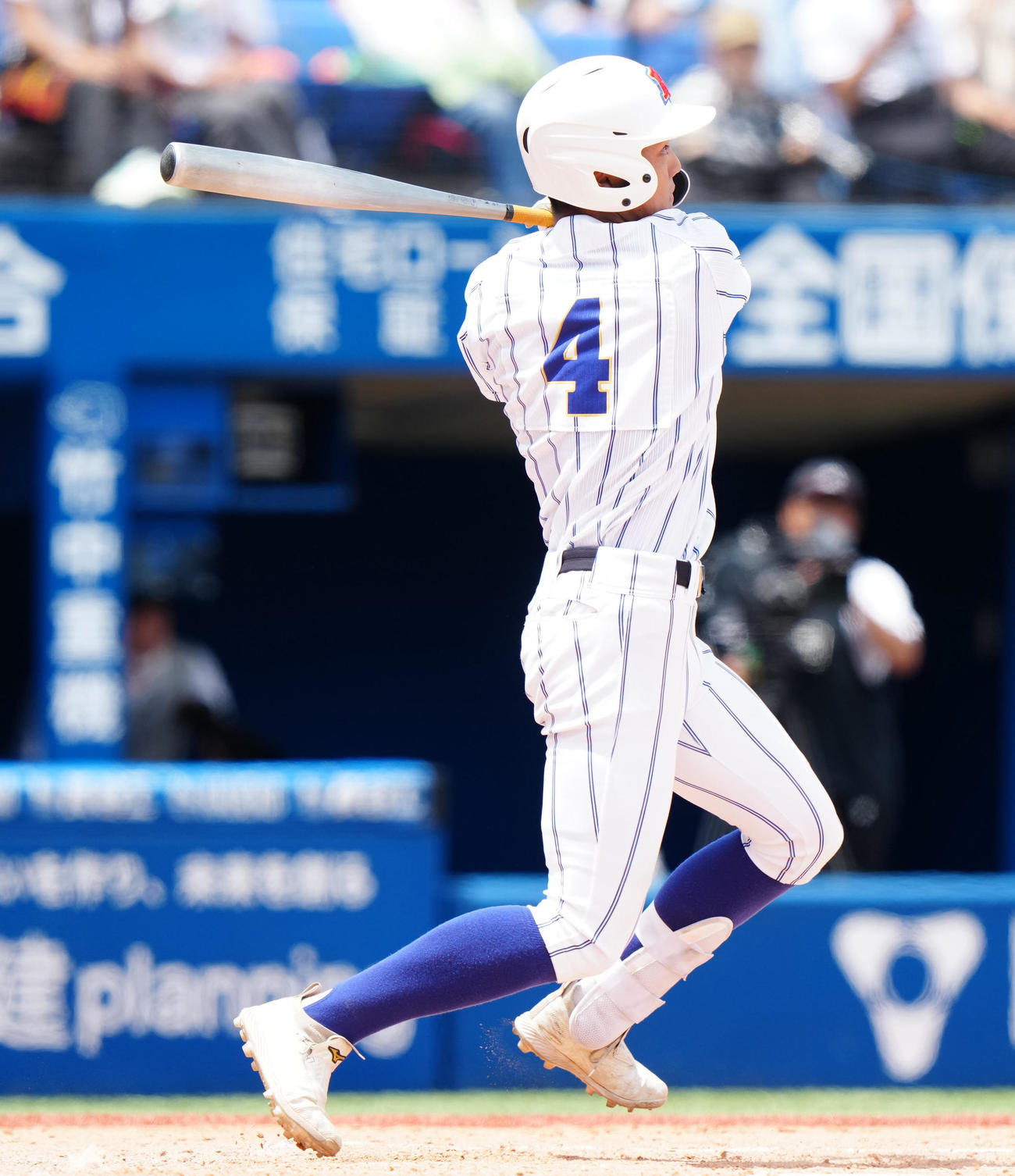 木更津総合対高崎健康福祉大高崎　4回裏高崎健康福祉大高崎2死二塁、2点本塁打を放つ森田（撮影・江口和貴）
