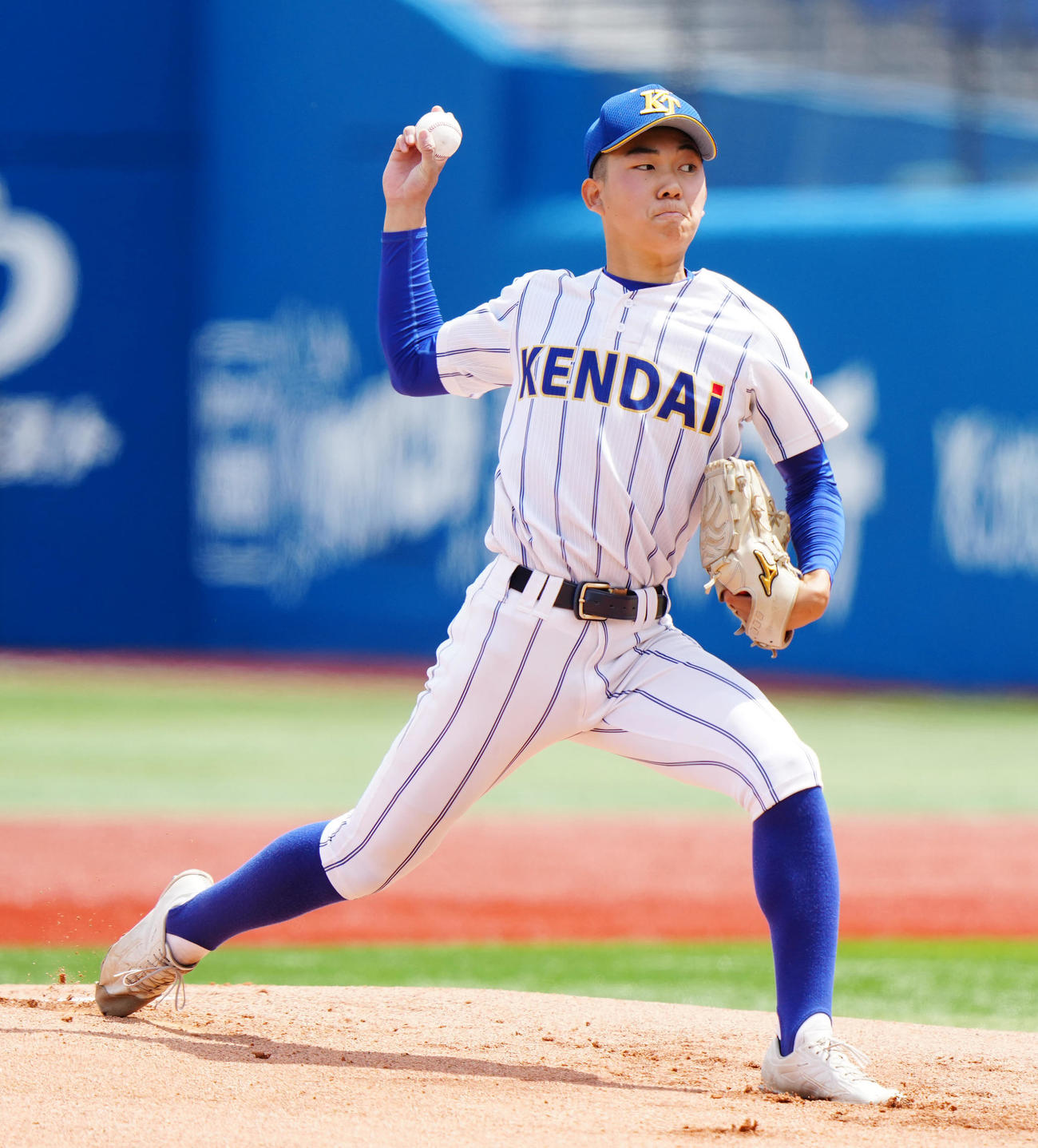 木更津総合対高崎健康福祉大高崎　高崎健康福祉大高崎先発の石垣（撮影・江口和貴）