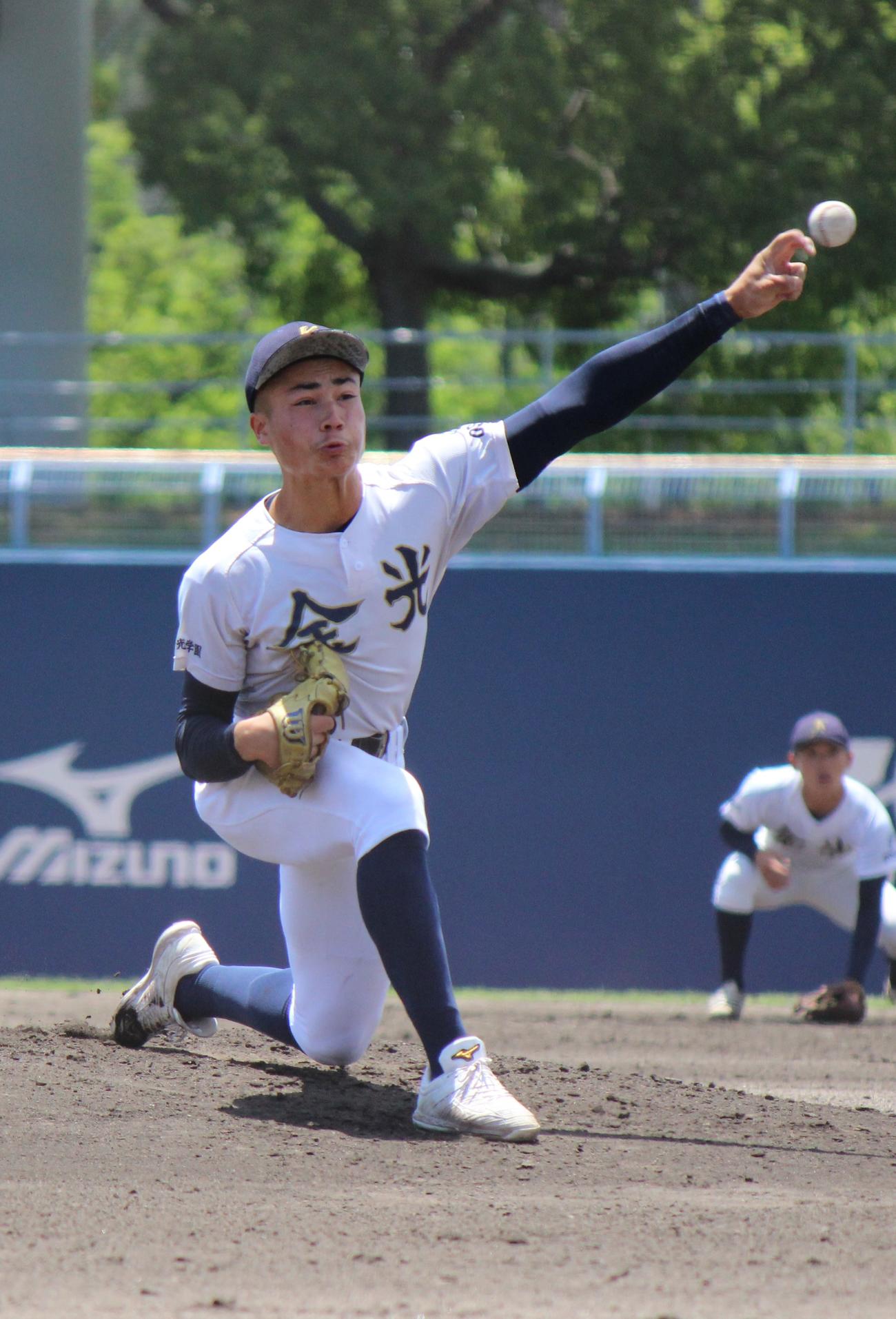 京都国際対金光大阪　金光大阪の先発キャリー（撮影・柏原誠）