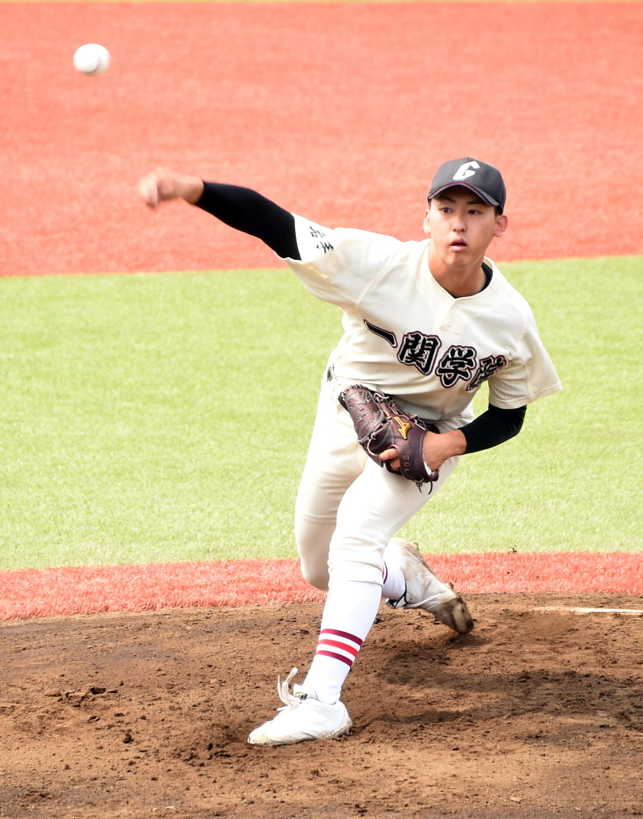 一関学院対秋田商　先発した一関学院・高橋（撮影・山田愛斗）