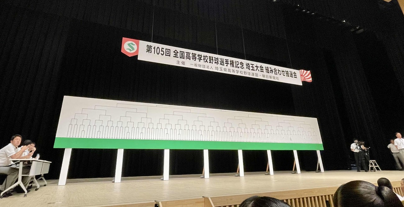 埼玉大会の組み合わせ抽選会（撮影・保坂恭子）