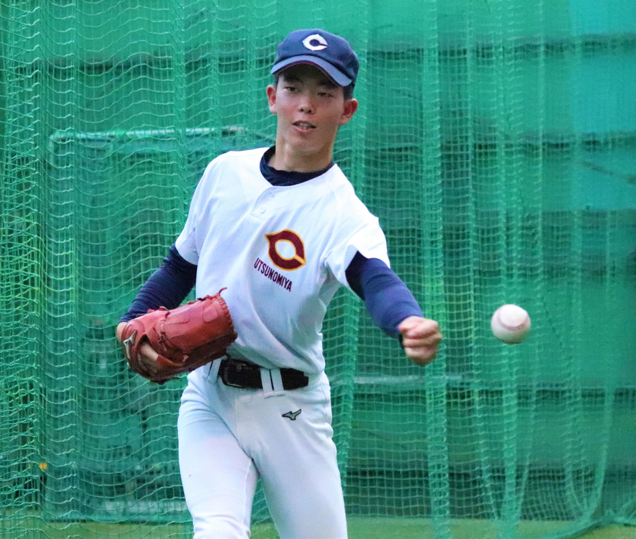 阪神・青柳投手を参考にしたフォームでチームを100年ぶりの夏の甲子園に導く稲田陽太投手（撮影・黒須亮）