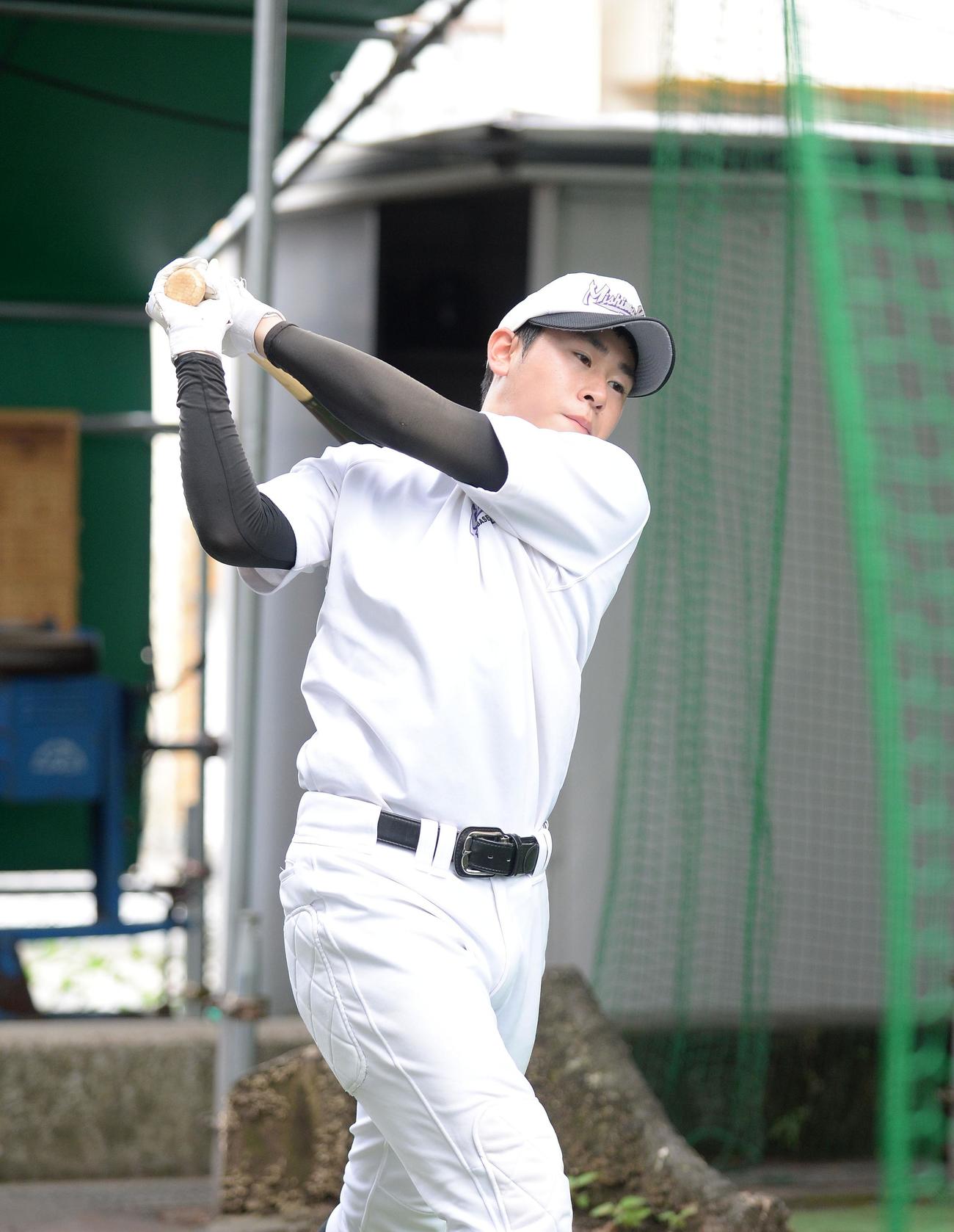 主軸として打線を引っ張る三島北の大嶽外野手