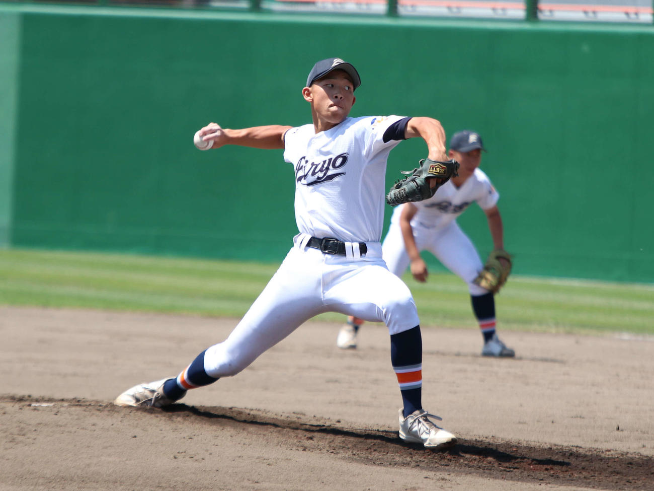 旭川永嶺対旭川農　7回を無失点に抑えた旭川永嶺・山下（撮影・山崎純一）