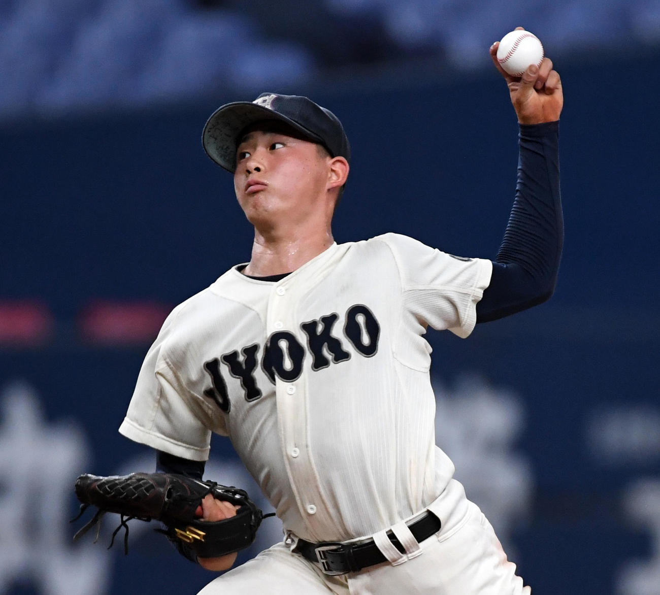城東工科対清水谷　城東工科先発の小西（撮影・前岡正明）