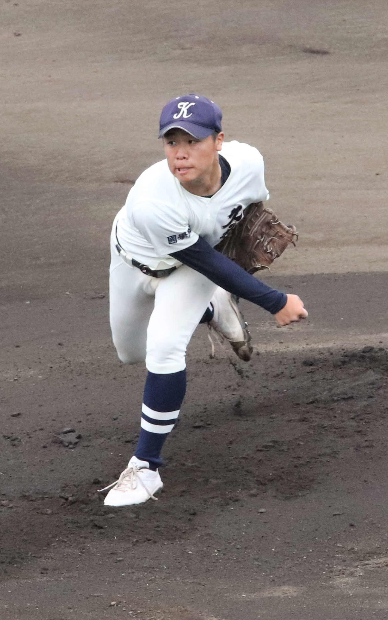 南平対国学院久我山　国学院久我山先発の松本（撮影・玉利朱音）