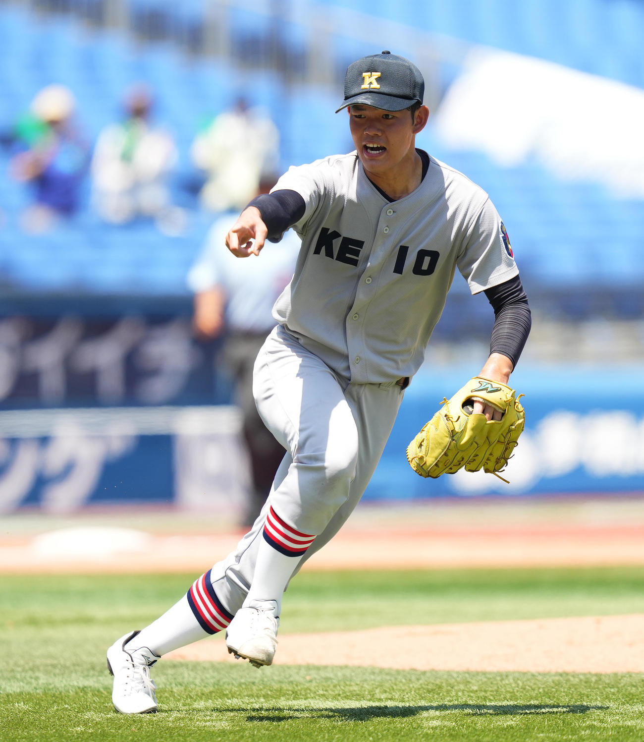 慶応対白山　慶応先発の松井（撮影・菅敏）