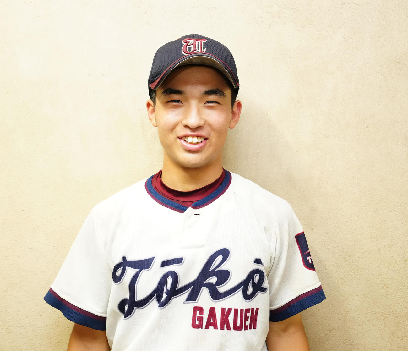 藤嶺藤沢対桐光学園　試合後、笑顔を見せる桐光学園・矢竹（撮影・江口和貴）