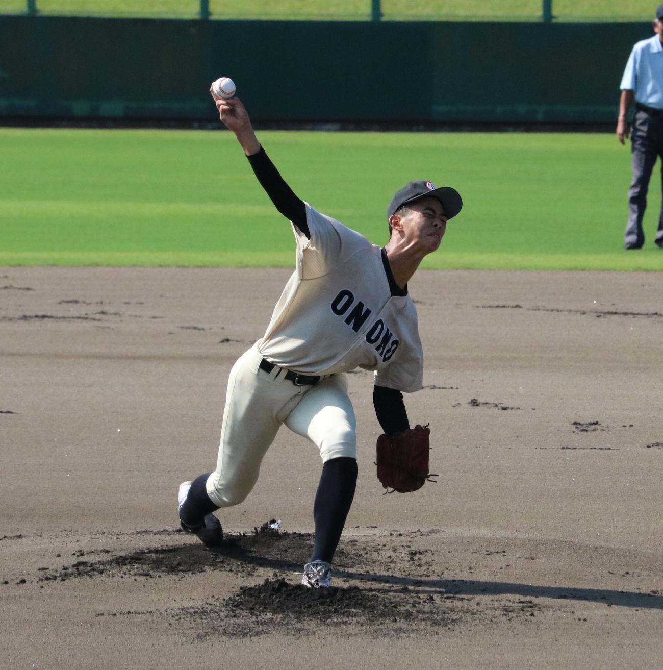 小野対科学技術　小野先発の藤井卓投手（撮影・林亮佑）