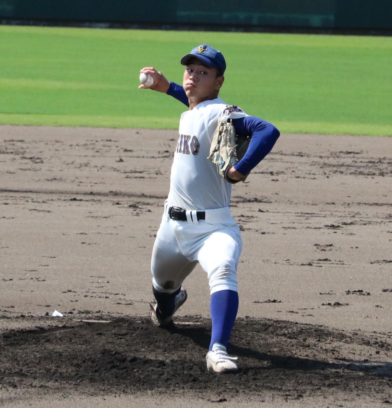 小野対科学技術　科学技術先発の平田翼寅投手（3年）（撮影・林亮佑）＝2023年7月11日、高砂市野球場